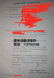 缅甸营业执照翻译